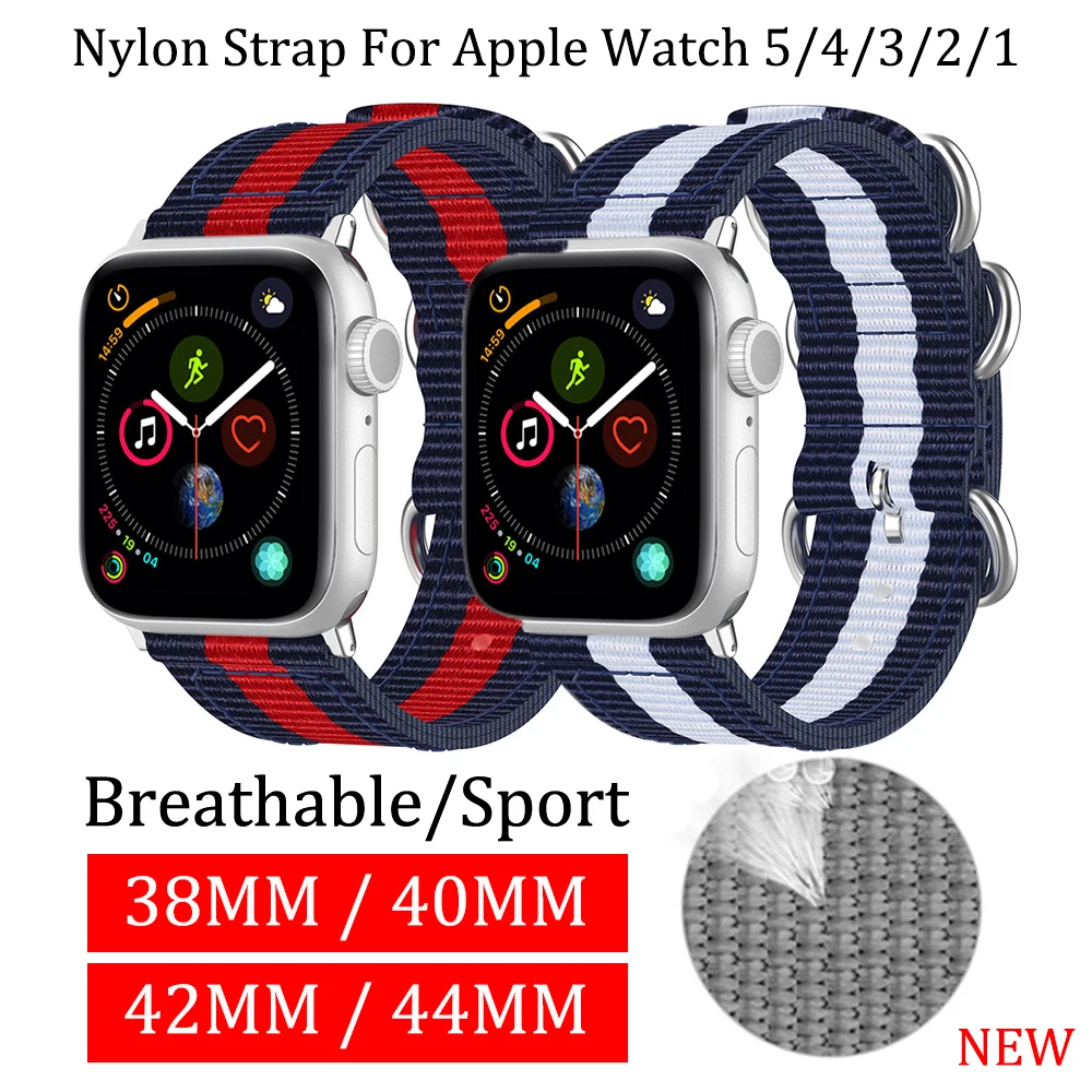 Нейлоновые плетеные ремешки для часов Apple Watch 5/4 42 мм 44 сменный Браслет iwatch 3/2/1 38 40