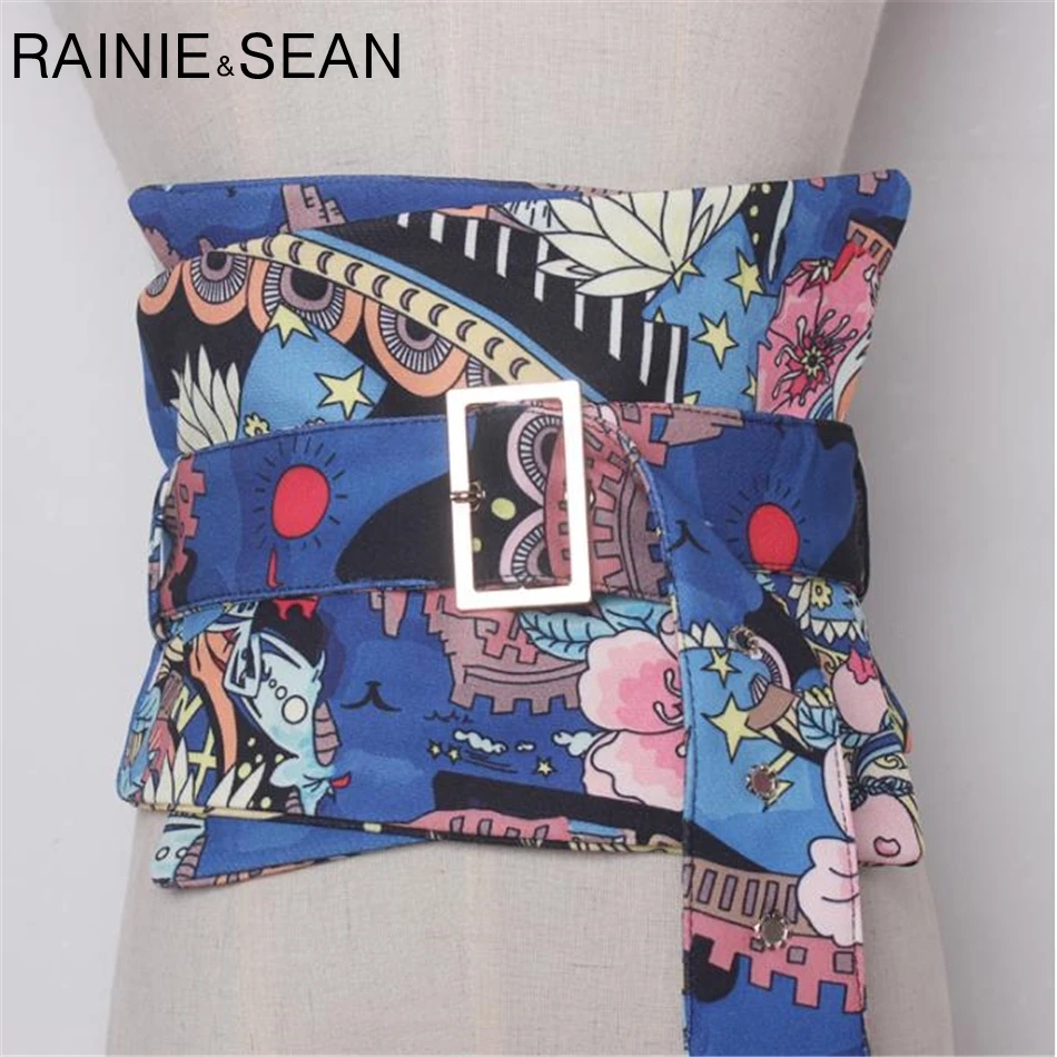 Женский широкий пояс-корсет RAINIE SEAN пояс для джинсов с принтом пряжкой язычком