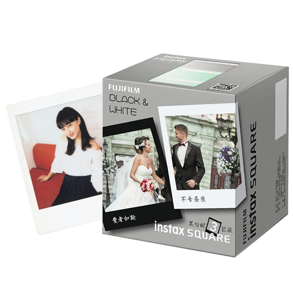 Fujifilm Instax квадратная пленка 30 листов белая и черная пленка моментальной печати для Fujifilm instax квадратная SQ20 SQ10 SQ6