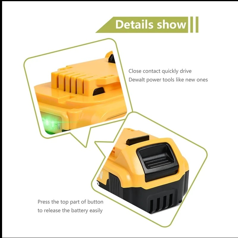 Литиевая батарея 20 в 10 Ач для электроинструментов DeWalt DCB184 DCB200 набор