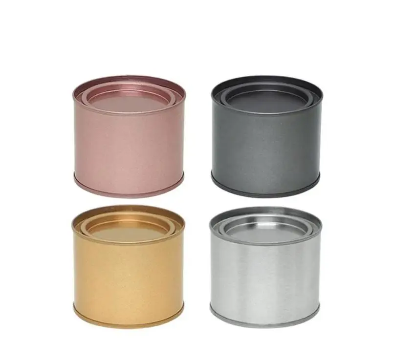 

Tea Can Tins Pot Jar Comestic Containers Portable Seal Metal Tea Can Tinplate Round Candle Home Kitchen Stora Wholesale