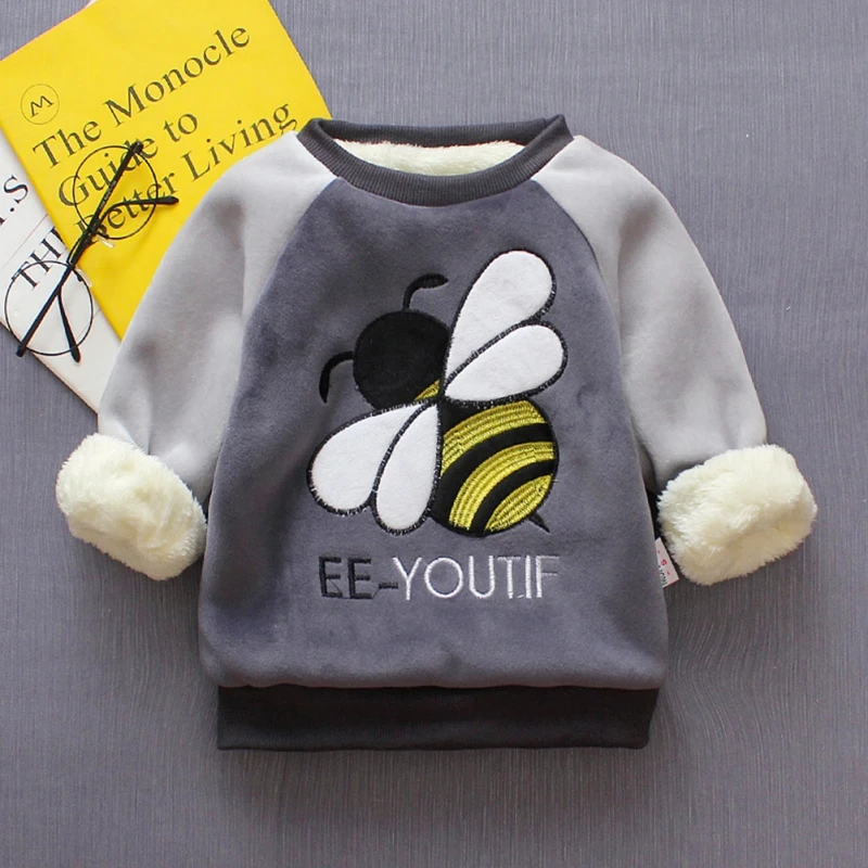 

Winter Warmer Kids Baby Girls And Boys Cartoon Bee Print Sweatshirts Leisure Toddler Winter Coat Long Sleeve Outerwear