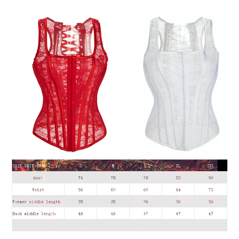 

Sexy Women Lace Up Corset Erotic Zip Floral Women Bustier Corset Boned Waist Trainer Body Shaping Clothing