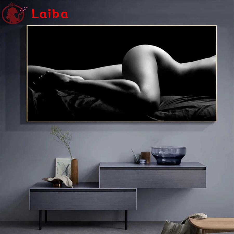 

5 d diamond mosaic Modern black and white art, sexy woman For Living Room Home Decor diamond Painting embroidery mosaic