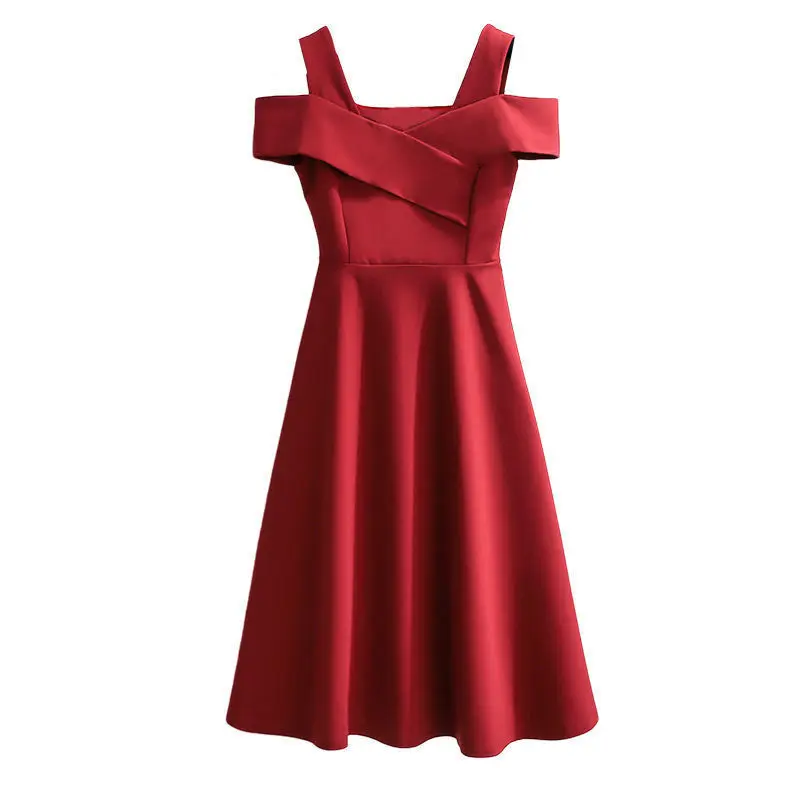 

2021 New Fashion Temperament Cover Belly Show Thin Waist Summer Large Women's Dress Sundress Bodycon Vlentton Tangada
