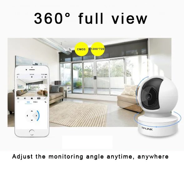 TP LINK 360 градусов Full View IP камера 1MP Беспроводная сетевая Wi Fi 128G видеонаблюдения ICR CCTV