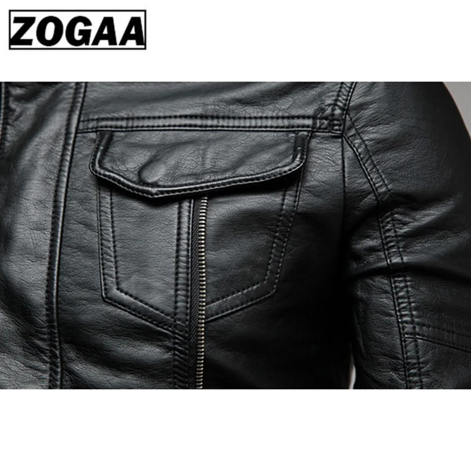 ZOGAA 2021 Hot Sale Gentlemen Cavalier PU Leather Jacket Vintage Retro Moto Faux Punk Leather Jackets Motorcycle Clothing Coats