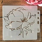 14*13 см белый цветок DIY слойные трафареты настенная живопись Скрапбукинг раскраска тиснение альбом декоративные карты шаблон