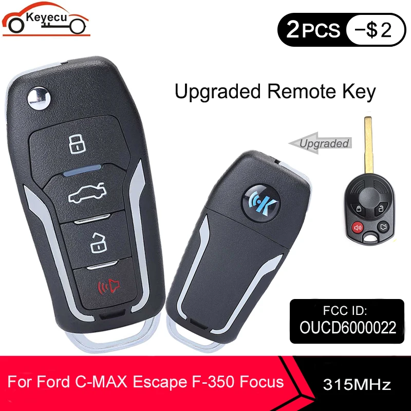 Пульт дистанционного управления KEYECU 315 МГц 4D63 для Ford Escape Focus C-Max Transit F250 F350 F450 F550 HU101