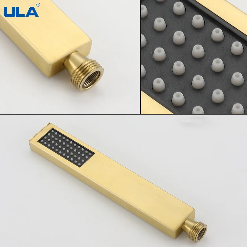 Матовый Золотой смеситель для душа ULA Душевая насадка Rianfall система настенный