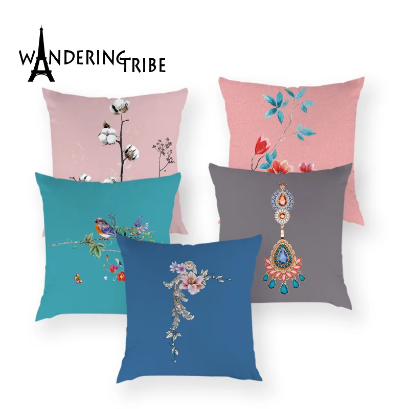 Цветочные чехлы для подушек домашний декор наволочка подушки с принтом чехол