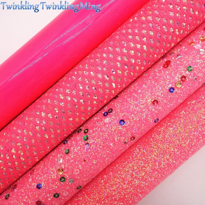 Розовая блестящая ткань кожа с блестками лакированные листы из искусственной