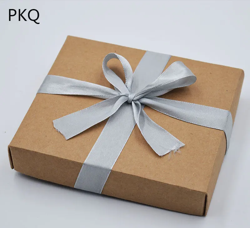 10 шт крафт-бумага подарочная коробка с лентой белая черная Коричневая Картонная