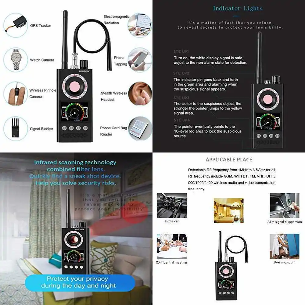 t9000 anti spy radio frequency signal detector gsm wireless phone tracker private security camera hidden camera scanner free global shipping
