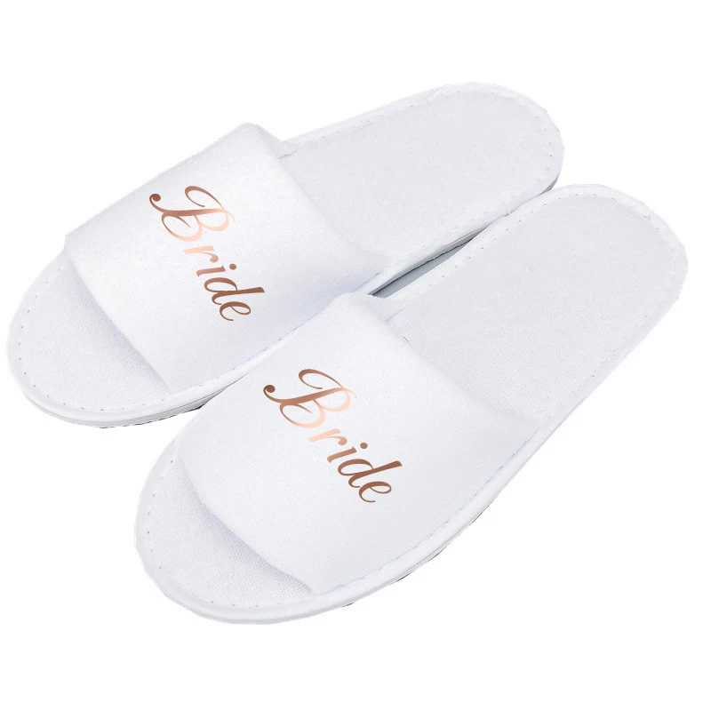 RGold Bride Slippers Однотонное хлопковое кимоно, халаты для подружек невесты с кружевной отделкой, женский свадебный халат с коротким поясом, халат, одежда для сна размера плюс, женский ночной халат - Цвет: RGold Bride Slippers