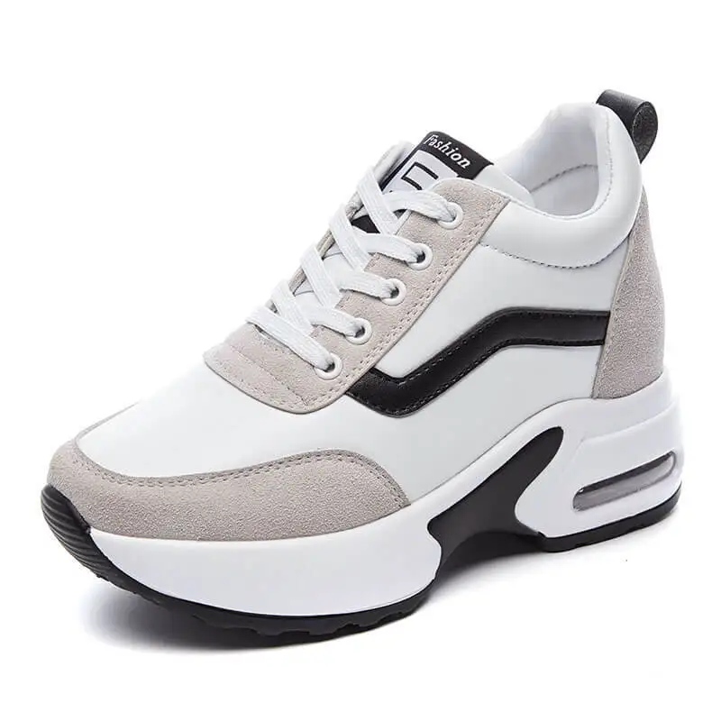 

Womens Shoes Increased Height Ladies Shoes Wild Fashion Thick Bottom Casual Females Sneakers Breathable Lace-Up Sports Shoes