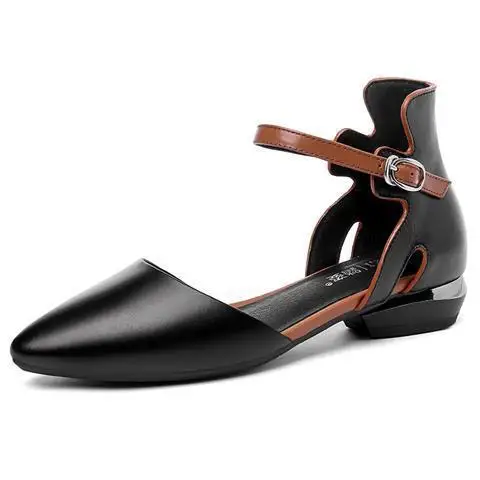 

Women Cute Buckle Strap High Quality Black Pu Leather Heel Shoes Lady Classic Summer Pumps Zapato Tacon Alto