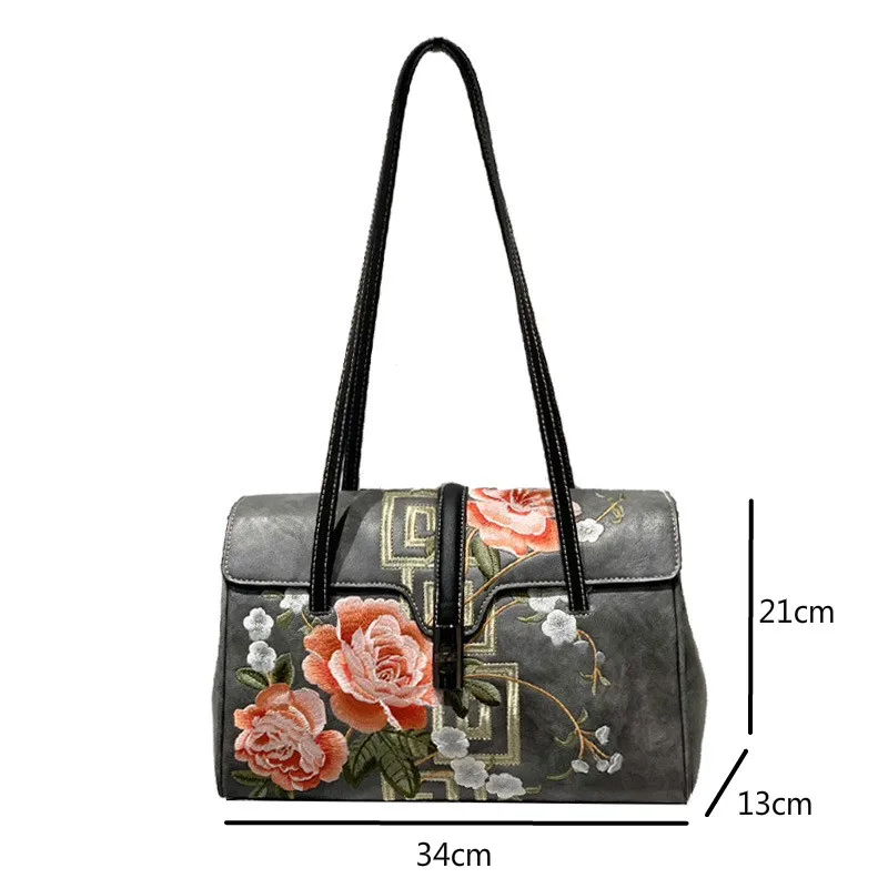 

YourSeason Ladies 2021 Handmade Embroidered Elegant Handbag Versatile Woman Shoulder Chinese Style Floral Bags Large Capacity