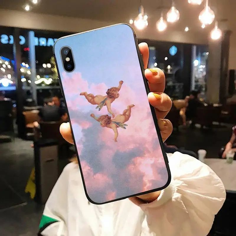 

Renaissance angels art retro fundas Phone Case for iPhone 11 12 pro XS MAX 8 7 6 6S Plus X 5S SE 2020 XR