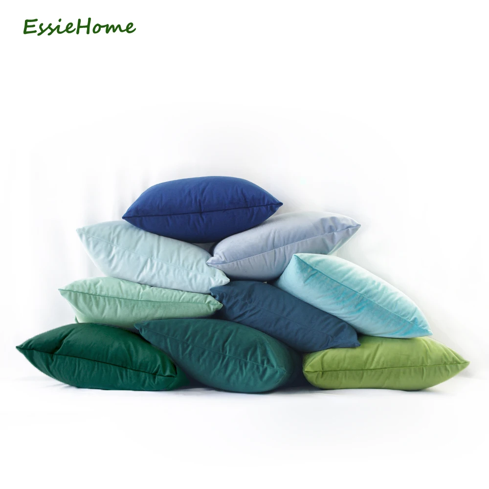 Женский бархатный чехол для дивана ESSIE HOME матовый темно-синего и желтого цвета