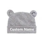 Новинка! Шапка хлопковая для новорожденных мальчиков и девочек, с именем на заказ, шапочка для новорожденного, для малыша, двухслойная, От 0 до 1 года