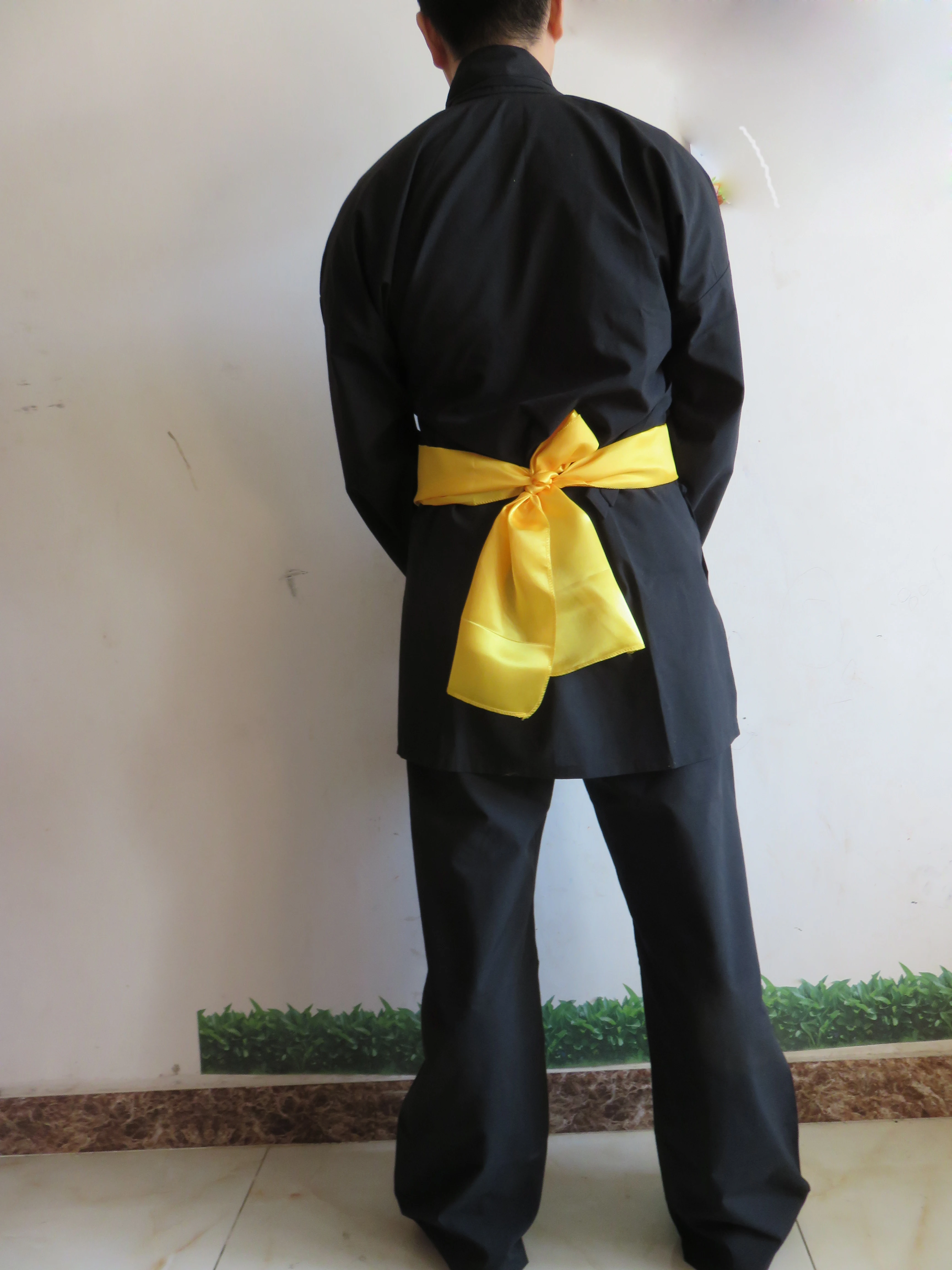 Одежда унисекс из черного хлопка для боевых искусств костюм дзен шаолинь