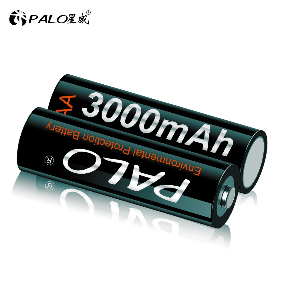 palo 100 original battery aa 1 2v nimh aa rechargeable battery 3000mah low self discharge aa batteries for camera toy car free global shipping