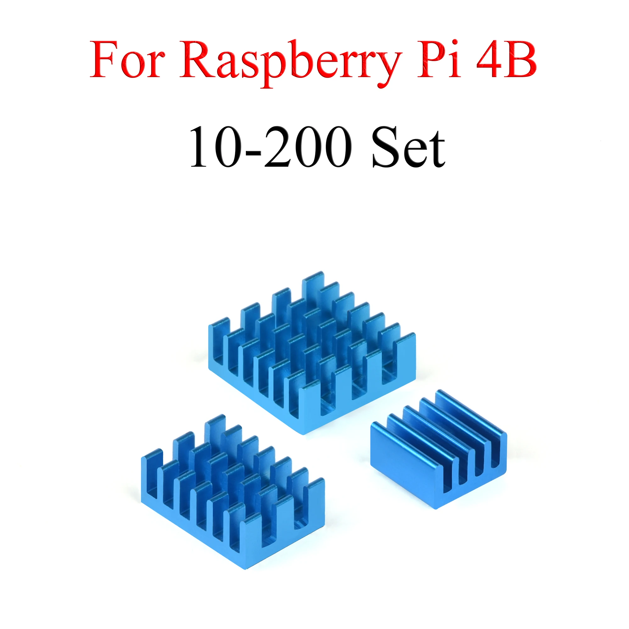 

10 - 200 Set Aluminum Heat Sink Cooling Sink Cooler HeatSink 3Pcs Kit Radiator For Raspberry Pi 4B Blue