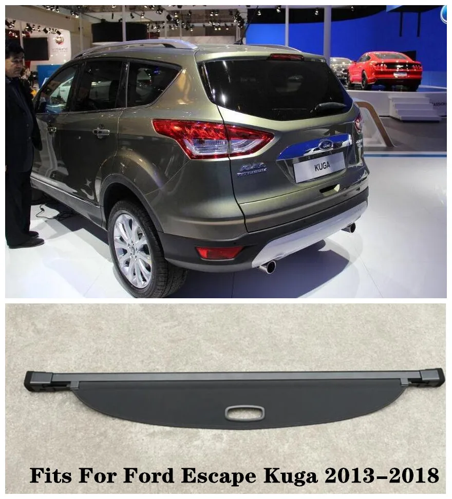 

High Qualit Car Rear Trunk Cargo Cover Security Shield Screen shade Fits For Ford Escape Kuga 2013-2018 (black, beige)