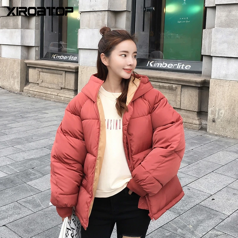 

Hot Sale Fashion Women Winter Jacket Loose Parkas Thickening Warm Coat Hooded Female Down Cotton-padded Short Jacket Coat