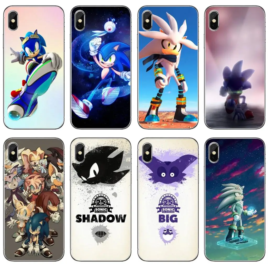 Мягкий чехол для Xiaomi Redmi 2 S2 3 3S 4 4A 5 5A 6 6A 7A 9 9T 9C 9A Pro Pocophone F1 Silver Sonic The Hedgehog Shadow|Бамперы|