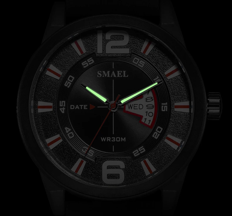 Relogio masculino мужские часы с кожаным ремешком SMAEL роскошные отображением недели и