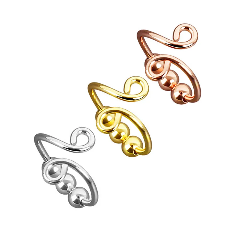 Регулируемые антистрессовые спиральные бусины Wollet вращающиеся Открытые Кольца