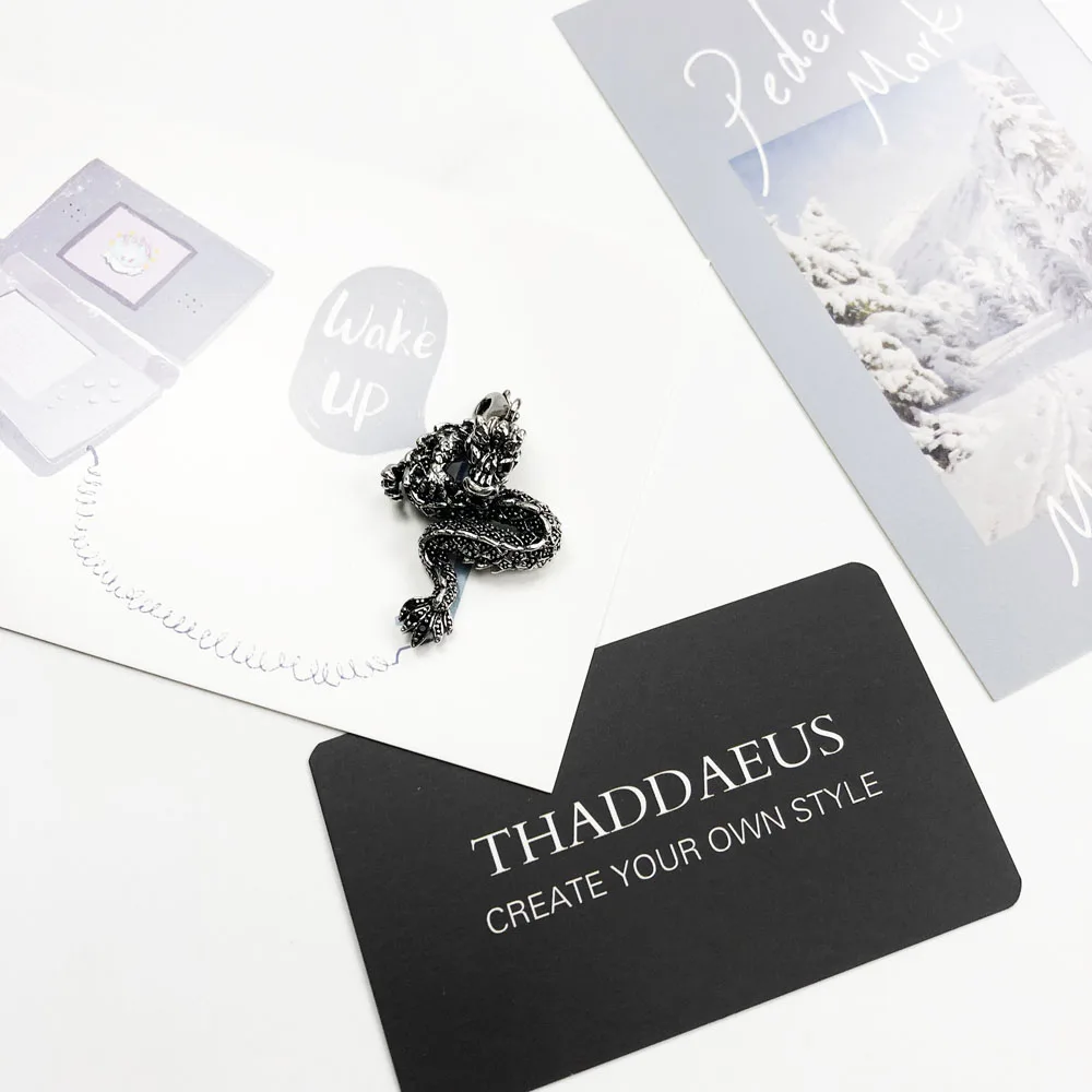 Подвеска с мифическим драконом, новинка, модное ювелирное изделие Thomas Bijoux, аксессуары 925 пробы, серебро, панк, подарок для Ts, женщин, мужчин
