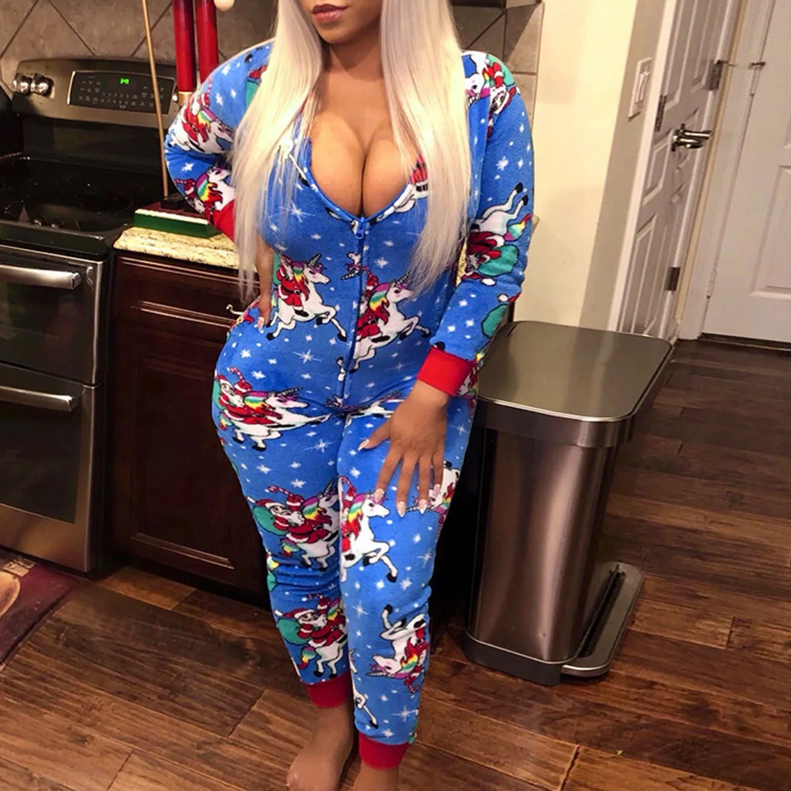 

2021 Christmas Women Household Pajama Sets Romper Sleeping Jumpsuit Long Sleeve Cotton Xmas Sleep Wear Home Wear Pjs Rompers