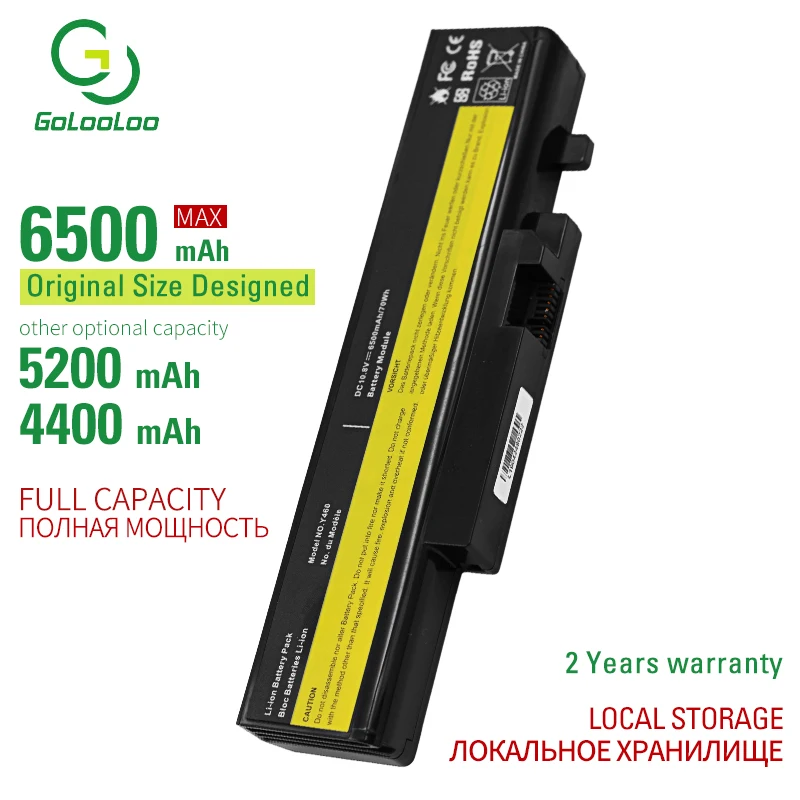 Аккумулятор goloo для ноутбука LENOVO новый аккумулятор 6500 мАч L09N6D16 L09S6D16 L10L6Y01 l10l6l6y01