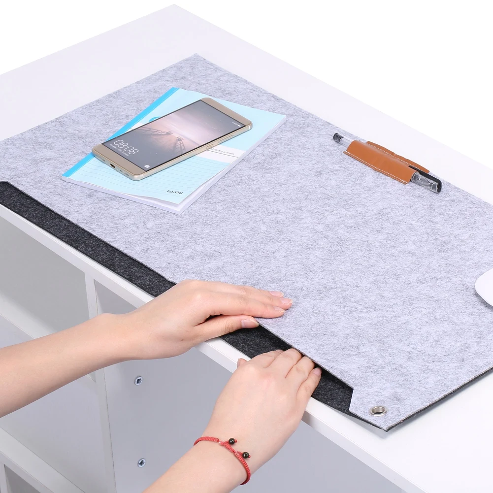 

Felts Office Desk Laptop Mat Storage Organizer Table Pad New Light Gray