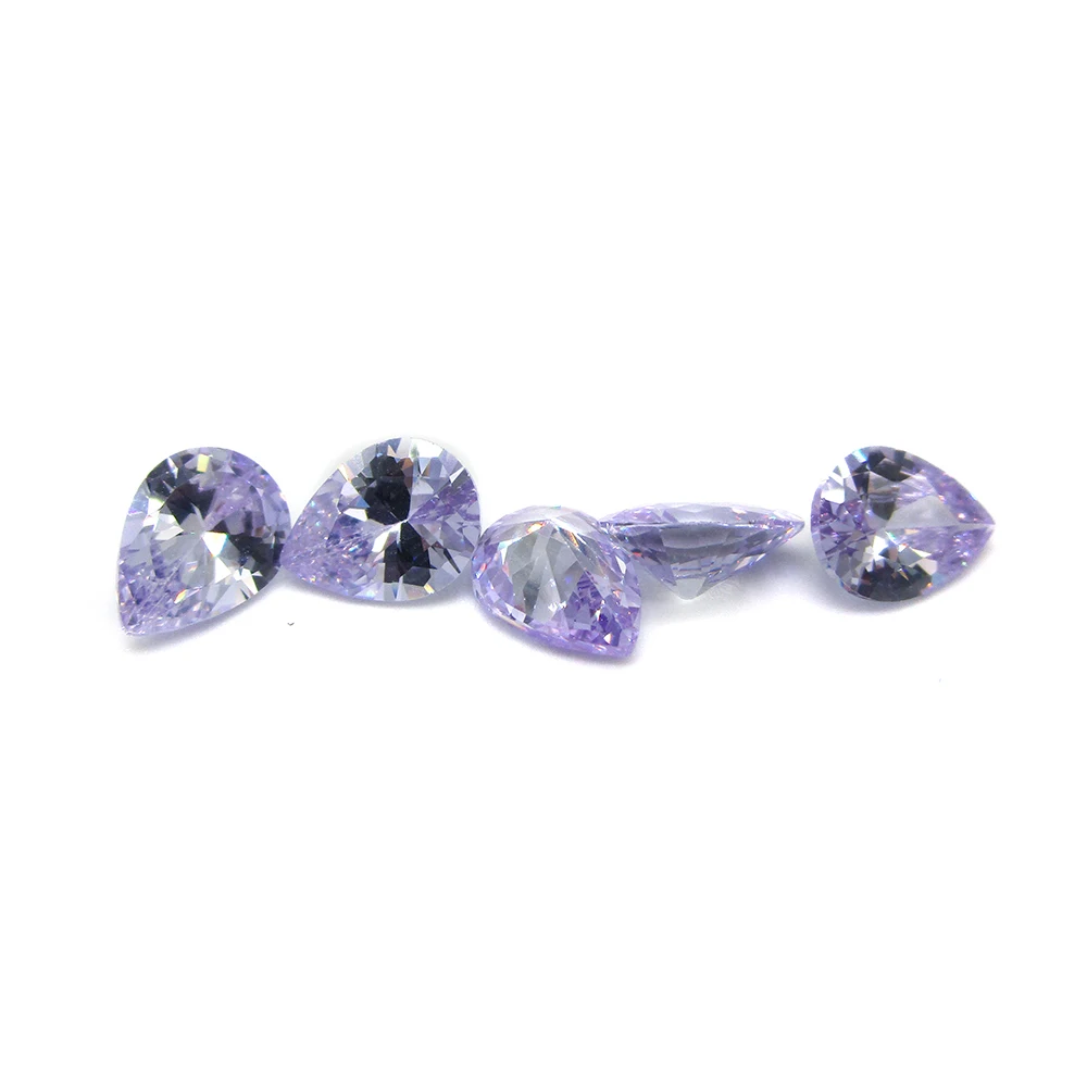 

50pc High Quality CZ Stone 2x3mm-13x18mm Pear Shaped Lavender Cubic Zirconia Synthetic Gems For DIY Jewelry