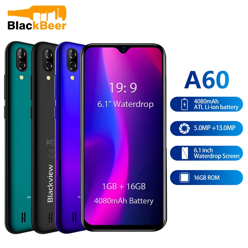 Оригинальный Blackview A60 3G смартфон 19:9 6 088 &quotAndroid мобильный телефон 4080 мАч