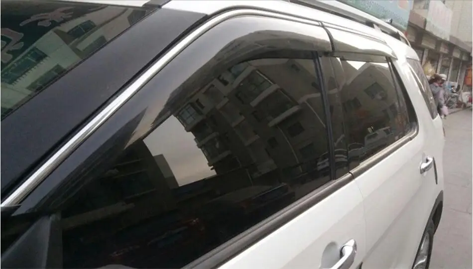 4 шт. хромированный козырек от солнца и дождя для 13 18 Ford explorer 2013 2014 2015 2016 2017