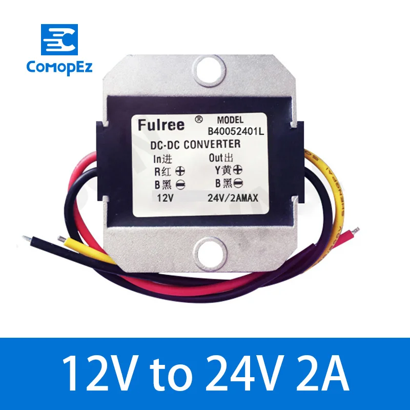 Преобразователь постоянного тока 12 V-24 V 1A 2A 3A 5A 8A 10A 12A 15A 20A 21A 25A Водонепроницаемый шаг вверх импульсный повышающий стабилизатор Напряжение постоянного/переменного тока постоянного тока в постоянный преобразователи - Цвет: 12V to 24V 2A