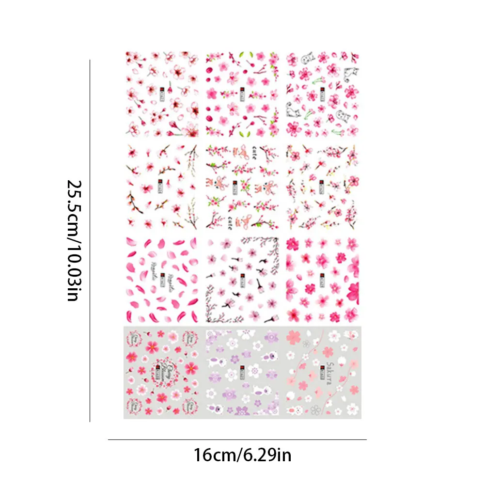 

Nail Water Sticker Nail Sticker Embossed White&Pink Color Flower Water Decals Empaistic Nail Water Slide Watermark Decals Tool
