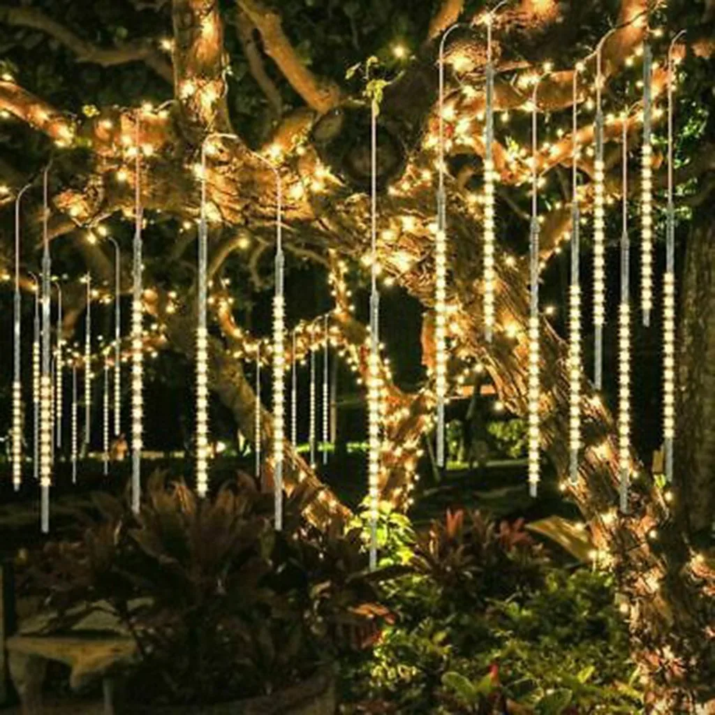 New Year 4Pcs 30cm Outdoor Meteor Shower Rain 4 Tubes LED String Lights Waterproof For Christmas Wedding Party Decoration 1224 |