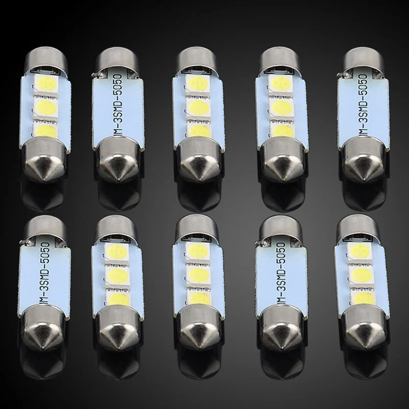 

Auto LED Lights Bulbs 5050 3SMD 36mm Double Pointed Head Car Interior Reading Light Auto LED Roof Lamp Trunk Lights Car-styling