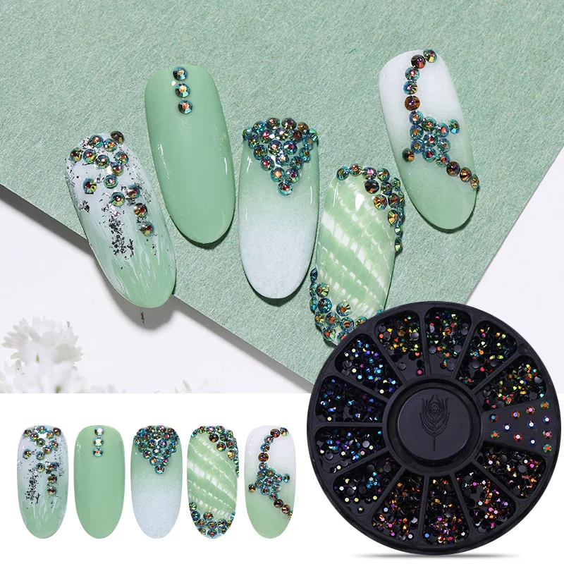 

Mixed Color Nail Rhinestone 3D Nail Art Decoration In Wheel white AB Color Small Irregular Beads Nail Art Decoration Accessories