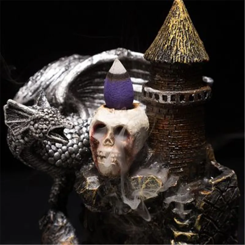 Задний поток благовоний горелка череп динозавра голова смолы ремесла домашний