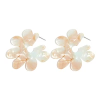 new large flower resin earrings female acrylic acetate plate earrings petal earrings