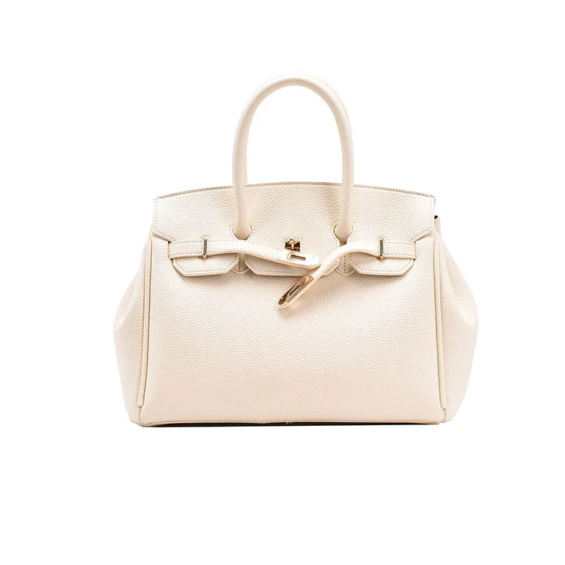 

Kelly Handbags New Trendy Fashion Fashion Large-capacity Handbag Texture Litchi Pattern Platinum Bag