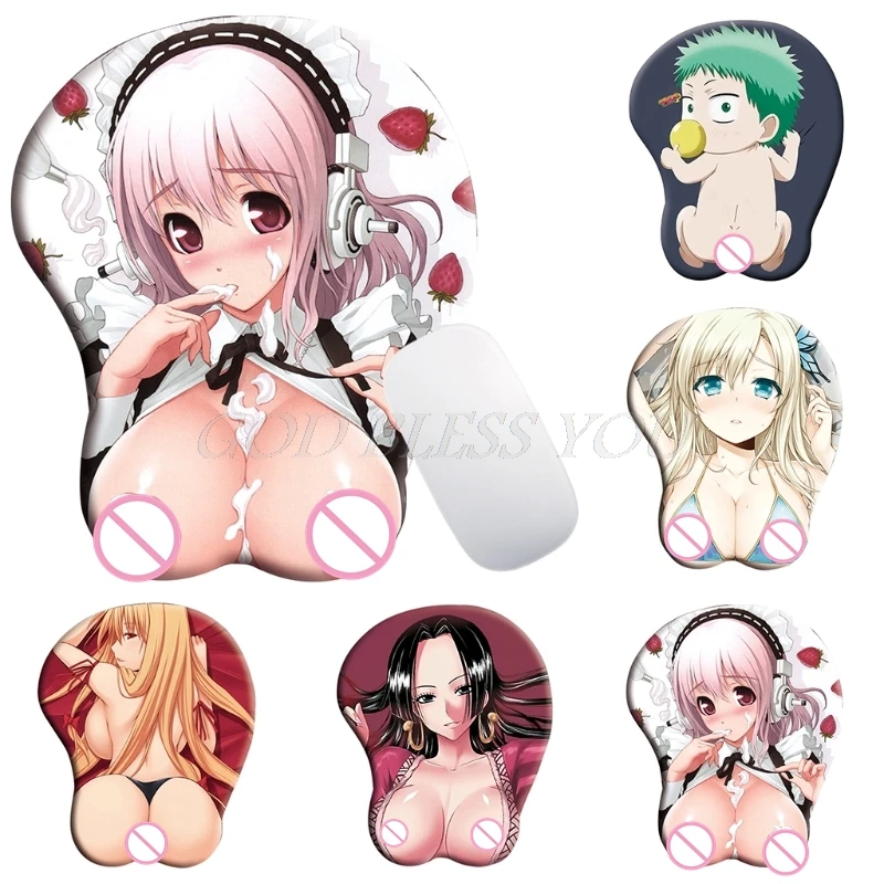 Креативный мультфильм аниме 3D сексуальный грудь силиконовый коврик для мыши
