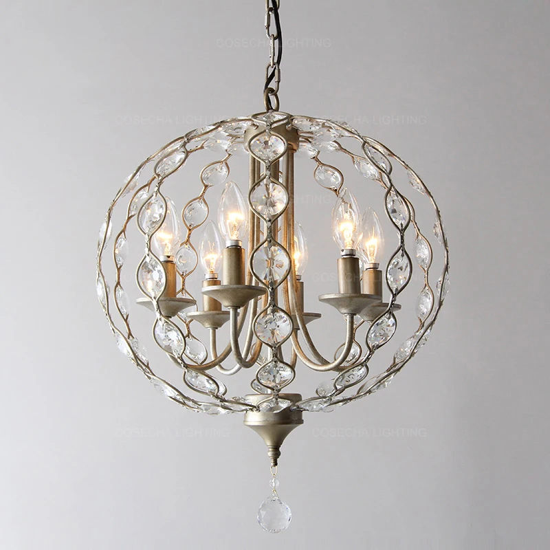 Американский Классический педантный светильник антикварный Хрустальный